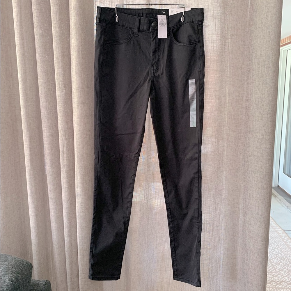 american eagle long black jeggings